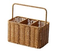 ALCXAZS Panier de Rangement tressé à la Main, rectangulaire, à 3 Compartiments, décoratif, pour Jouets, goûters et Autres Articles de Rangement.