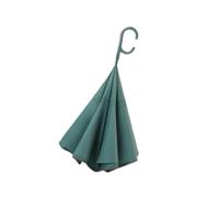 ALCXAZS Parapluie inversé inversé, grande poignée en forme de C, coupe-vent, pour hommes et femmes, imperméable, pour les voyages et le travail, parapluie , double couche , Vert foncé