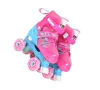 ALCXAZS Patins à roulettes pour Enfants, avec Roue en Caoutchouc PU Full Flash, Confortables et Respirants, Peuvent Facilement Ajuster la Taille de la Chaussure adaptée, Rose, Pas de Paillettes