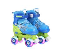 ALCXAZS Patins à roulettes pour Enfants, avec Roue en Caoutchouc PU Full Flash, Confortables et Respirants, Peuvent Facilement Ajuster la Taille de la Chaussure adaptée, Bleu, Style Paillettes