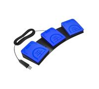 ALCXAZS Pédale de Commande USB à Trois Touches programmables, Polyvalente, pour Le contrôle des Jeux PC, Compatible avec Les claviers et Souris. Tests en Usine, Bleu, 34 x 11.5 x 4.3 cm