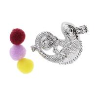 ALCXAZS Pendentif cage à médaillon creux, matériel de création de bijoux, diffuseur parfum d'huiles essentielles, cadeau tendance pour sœurs et amies, perles et pendentif cage