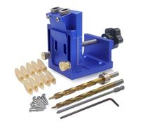 ALCXAZS Perceuse à cheviller 3 en 1 accessoires de travail du bois opération Simple positionneur réglable Guide de perçage perforateur, Bleu, Type tubes 2 pièces