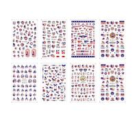 ALCXAZS Petits autocollants pour ongles pour femmes et filles, drapeau américain, autocollants pour occasions festives et expressions créatives, décoration d'ongles en acrylique, bricolage, jour de