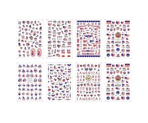 ALCXAZS Petits autocollants pour ongles pour femmes et filles, drapeau américain, autocollants pour occasions festives et expressions créatives, décoration d'ongles en acrylique, bricolage, jour de