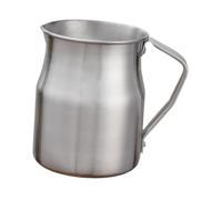 ALCXAZS Pichet verseur en aluminium avec poignée ergonomique innovante pour une maîtrise parfaite du latte art à chaque utilisation. Idéal pour faire mousser le lait et verser le lait, argent, 1L