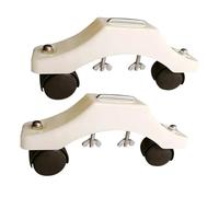 ALCXAZS Pieds à roulettes pour radiateur infrarouge d'appoint - Cadre en plastique robuste - Support de radiateur électrique facile à monter pour tout environnement - Pieds, Blanc, longueur 23 cm