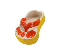 ALCXAZS Plat de service en céramique à ligne lisse, pour frites et ailes de cuisine, bol en forme céramique, pieds puce, Anti-corrosion, Orange