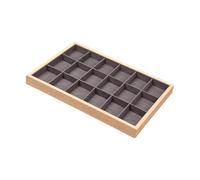 ALCXAZS Plateau de rangement de bijoux, plateau à bijoux plat empilable, support vitrine pour présentoir détail, boîte rangement tiroir, cadre en bois, Style B
