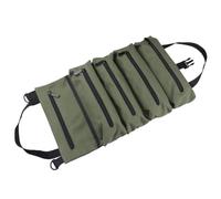 ALCXAZS Portable Enroulable Sac de Rangement en Toile clé Tournevis Pinces Ciseaux Fermeture à glissière Pochette de Transport Outil à Main Multifonctionnel, Vert
