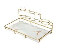 ALCXAZS Porte-Brosse à Dents électrique élégant, bac de Douche et Support Multifonctionnel pour Coiffeuse, Rasoir, nettoyant Visage, Peigne et étagère à Maquillage.