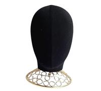ALCXAZS Présentoir à bijoux, mannequin de tête, support pour foulards et chapeaux, base stable, hauteur 31 cm, présentation unique, support pour postiches, perruques et chapeaux, base en métal,