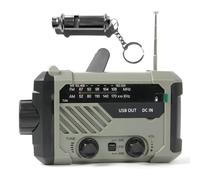 ALCXAZS Radio Portable avec antenne Charge Lampe de Poche LED Chargeur de téléphone équipement d'urgence Fournitures randonnée, Vert