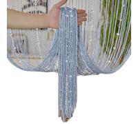 ALCXAZS Rideau de Porte de Mariage Accessoire pièce Lumineux et élégant La Fabrication est exquise et délicate Rideau Porte en Perles Cristal, Gris argenté, 1 * 2m