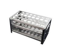 ALCXAZS Support de tube cylindrique en alliage d'aluminium 32 trous support de laboratoire efficace stockage tubes d'échantillonnage organisant les tubes à essai centrifugeuse