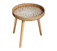 ALCXAZS Table de Chevet élégante en rotin, Un Meuble d'appoint d'intérieur Unique, Un pour Les Amoureux de la Maison Tout au Long l'année. Robuste et au Style rétro Moderne, pour Elle