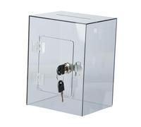 ALCXAZS Tirelire Robuste en Acrylique Transparent, Petite Taille, idéale pour Apprendre pour aux Enfants à gérer Leur Argent de façon ludique. Décoration pour Chambre Salon, Gris, 20 x 15 x 12 cm