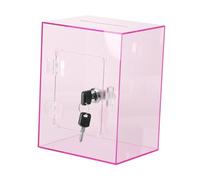 ALCXAZS Tirelire Robuste en Acrylique Transparent, Petite Taille, idéale pour Apprendre pour aux Enfants à gérer Leur Argent de façon ludique. Décoration pour Chambre Salon, Rose, 20 x 15 x 12 cm