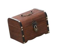 ALCXAZS Tirelire vintage en bois avec poignée en métal, idéale pour ses trésors et ses économies toute sécurité. Parfaite pour décorer un café une table. Cadeau idéal pour la