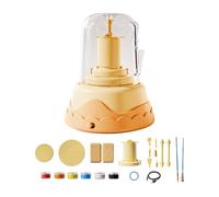 ALCXAZS Tour de potier électrique pour Enfants - Jouet de Loisirs créatifs - Format Compact - Alimentation USB Pratique - Exploration Artistique , Jaune , 13 x 13 x 15 cm