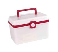 ALCXAZS Trousse médicale de voyage vide avec organiseur à 2 niveaux pour articles de premiers secours, cosmétiques et accessoires couture. Coffret premiers secours familial à 2 plateaux.