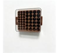 ALCYON Boîte de rangement pour 48 piles AA, support de protection en plastique transparent pour voyage, maison, bureau (boîte uniquement) (marron, taille M)