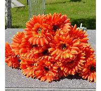 Alcyoneus 1 bouquet de fleurs artificielles en soie de gerbera pour décoration de mariage, de maison, de jardin (orange)