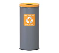 Alda Eco Poubelle de tri sélectif 45 l Gris et Couvercle Couleur Jaune Acier Inoxydable Taille Unique