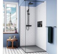 Alda Receveur de douche 140x90cm + Siphon Eslim90. Pierre de synthèse , gris mat (ALD15-14090G-S)