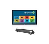 Pack téléviseur 22 pouces 55cm connecté et barre de son stereo campingcar