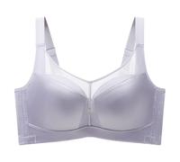 ALDOLA Brassiere Soutien Gorge sans Armature Grande Taille Argent Soutien Gorge Couverture complète Soutien Gorge Minimiseur de Poitrine (Taille:95E)