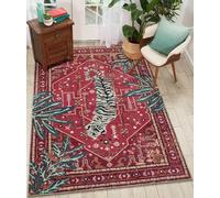 Aldopein Tapis tribal d'été tropical 10,2 x 152,2 cm - Tapis oriental traditionnel bohème vintage pour chambre à coucher, cuisine, salle à manger, salon, entrée intérieure - Lavable