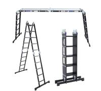ALDORR 4x5 Professionnelle Échelle Pliante sans Plateforme - Aluminium de Haute Qualité - Polyvalente - Capacité de Charge Jusqu'à 150 kg - Pliable - Sûr et Fiable (EN131) - Échelle Extensible