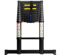ALDORR Professionnelle 3,80M Échelle Télescopique en Aluminium - Escabeau Télescopique - Charge maximale 150 kg - Mécanisme de Rétraction Souple (Soft-Close)
