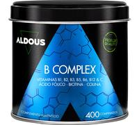 Vitamine B Complex + Vitamine C - 400 comprimés pour plus d'un an - Multivitamines - Complexe Vitamine B avec Vitamine B12, B1, B2, B3, B5, B6, Acide Folique, Biotine, Choline - Vegan - ALDOUS