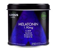Melatonine 1,9 mg | 250 Gélules - 250 Nuits | 5HTP, Magnésium, Valériane, Vitamine B6 | Endormissement, Sommeil, Mieux Dormir | Insomnie | Sans édulcorants ni OGM, sans plastique | Fabriqué dans l'UE