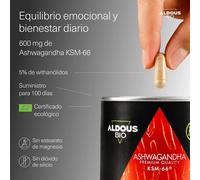 Aldous Supplément Ashwagandha Root Extract Ksm-66 ® Organic Bio 100 Unités
