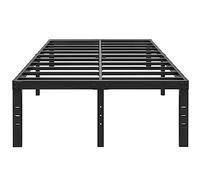 ALDRICH Cadre de lit California King size en métal de 45,7 cm - Lattes en acier de base noir - Plate-forme Cali à lattes en acier, assemblage facile, très résistant, sans bruit, pas besoin de sommier