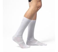 Alé Cycling Fluida Chaussettes de cyclisme unisexes 18 cm - Tissu aérodynamique à rayures Jet Stripe, semelle intérieure Q-Skin qui gère l'humidité - Poignets antidérapants à pois - Coupe de course