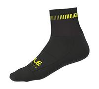 Alé Cycling Logo Q-Skin Chaussettes de Cyclisme Noir/Jaune Fluo Taille M 40-43, Black Fluo Yellow