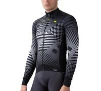 Alé Maillot de Cyclisme PR-S Checker à Manches Longues pour Homme, Gris, XXL