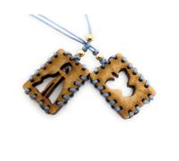 Alea Collection Collier scabulaire de la Vierge Miraculous Mother Catholique Cadeau de première communion, Large, Nylon, bois, Pas de gemme