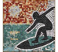 ALEA Mosaic Kit complet de mosaïques artisanales 20 x 20 cm Surfeur