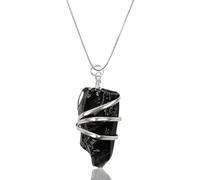 Aleafa Armlet Presents Pendentif Pendante De La Tourmaline Noire Pendante en Pierre Cristalline avec Chaîne Métallique pour Le Reiki Et Le Pendentif en Pierre Cristalline #Aport-0244