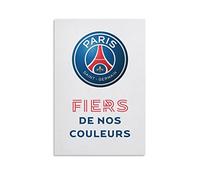 Aleakea Impression sur toile vintage PSG Chants Fiers de nos couleurs - Décoration murale rétro pour maison, chambre à coucher, salon - 50 x 75 cm