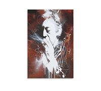 Aleakea Impression sur toile vintage Serge Gainsbourg - Art mural rétro décoratif pour décoration d'intérieur, chambre à coucher, salon - 30 x 45 cm