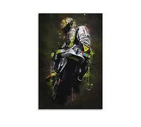 Aleakea Valentino Rossi Moto Rider Poster vintage sur toile Décoration murale rétro pour la maison, la chambre à coucher, le salon 50 x 75 cm