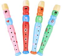 Aléatoire petit enregistreur en bois coloré piccolo flûte pour les enfants d'apprendre le rythme instrument de musique bébé éducation précoce de la musique jouets sonores