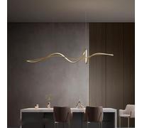 Aleaty Lampe pendante LED dimmable Table à manger Lampe pendante moderne Lampe pendante design en spirale Lampe de table à manger avec télécommande Lampe de salle à manger (złoty, L120cm)