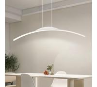 Aleaty moderne LED salle à manger lampe suspendue lampe de table lampe de salon simple suspension linéaire lampe suspendue réglable en hauteur Studio Bureau cuisine lumière (blanc, L100cm)